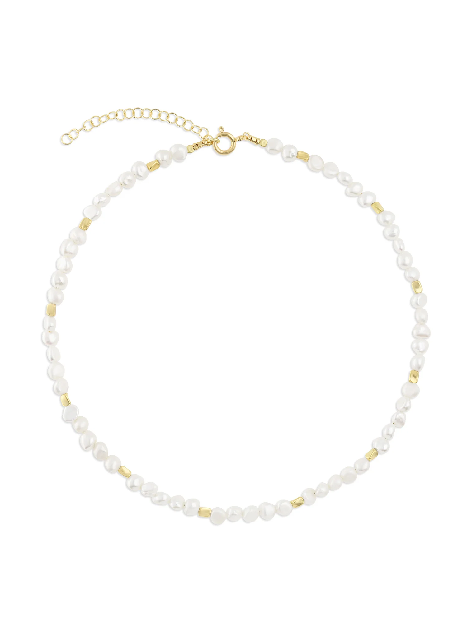 Colar choker banhado a ouro com pérola