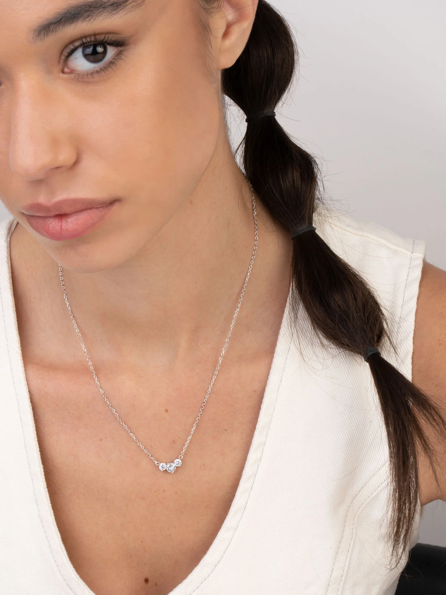 Fio com pendente em prata 925 com zircónias - Image 3