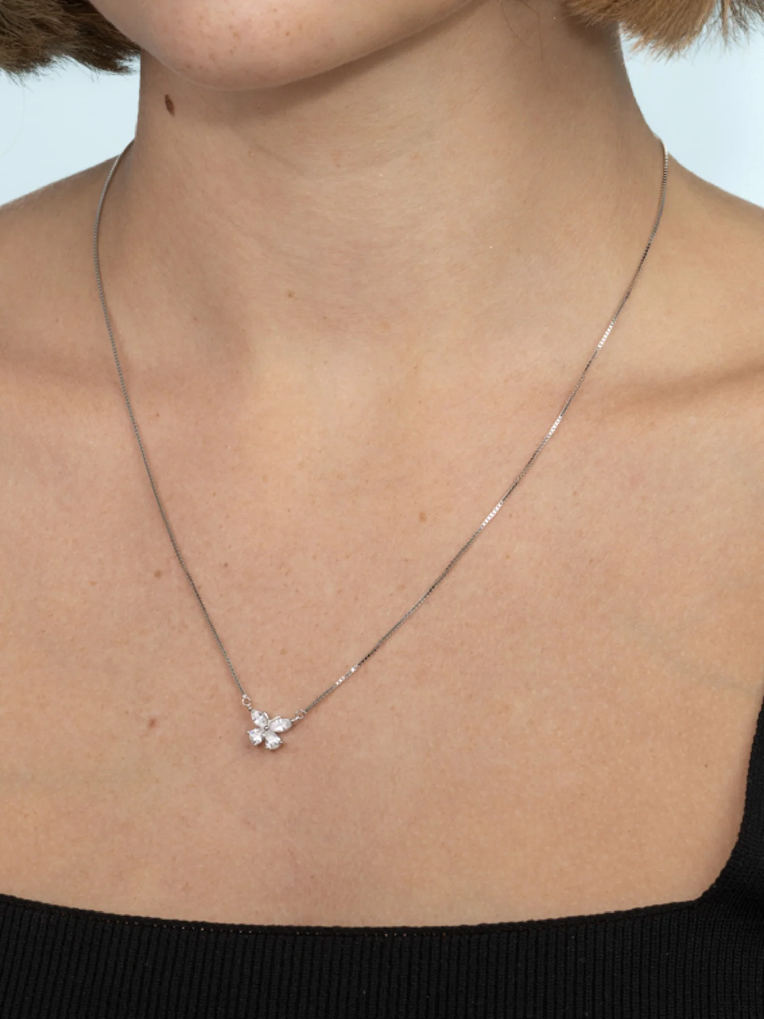 Fio com pendente em prata 925 com borboleta zircónia - Image 2