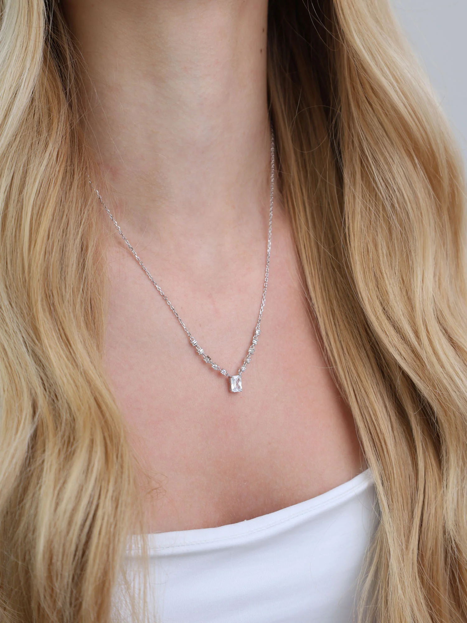 Fio com pendente em prata 925 com zircónias - Image 2