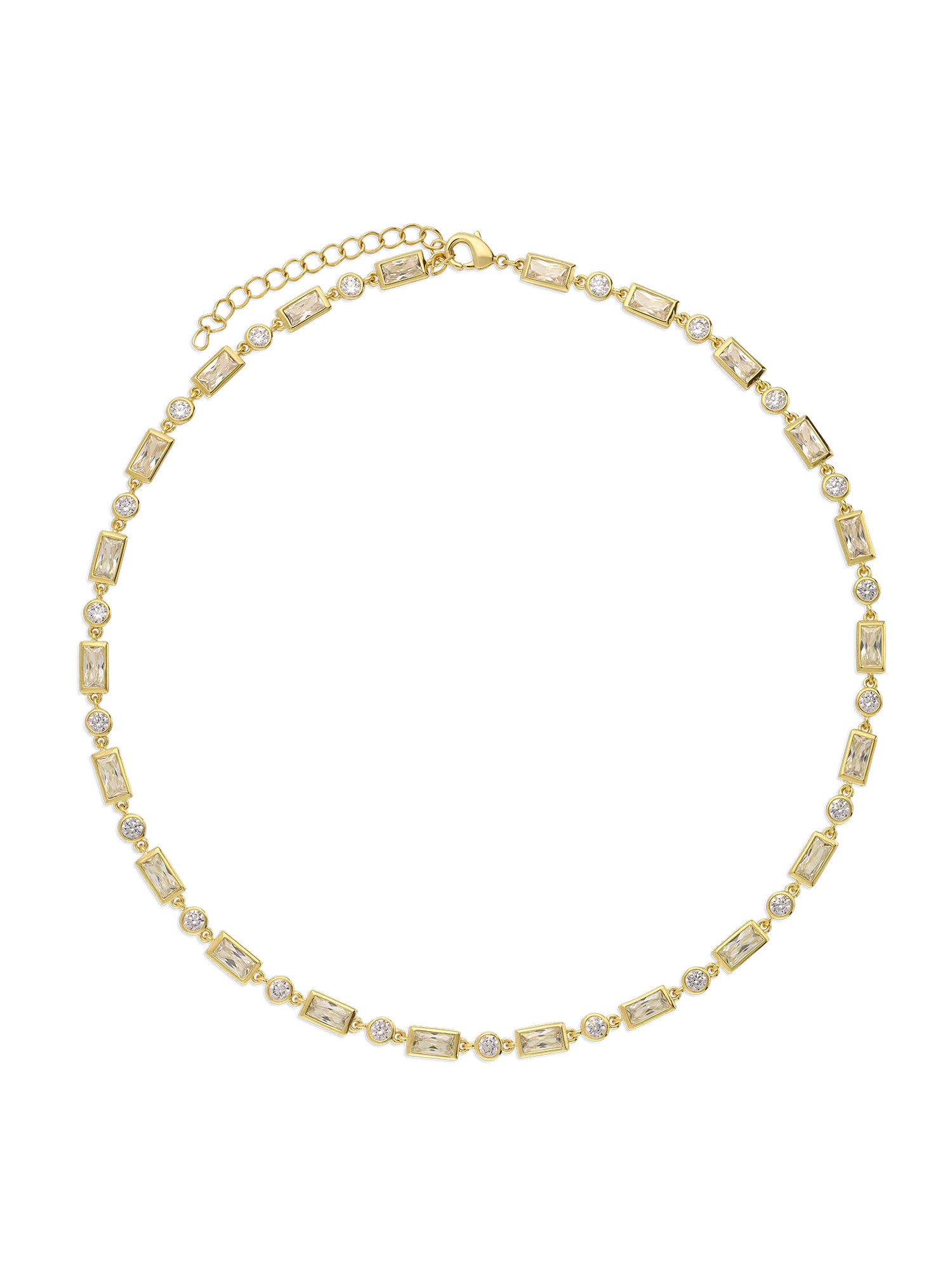 Colar choker banhado a ouro com zircónias