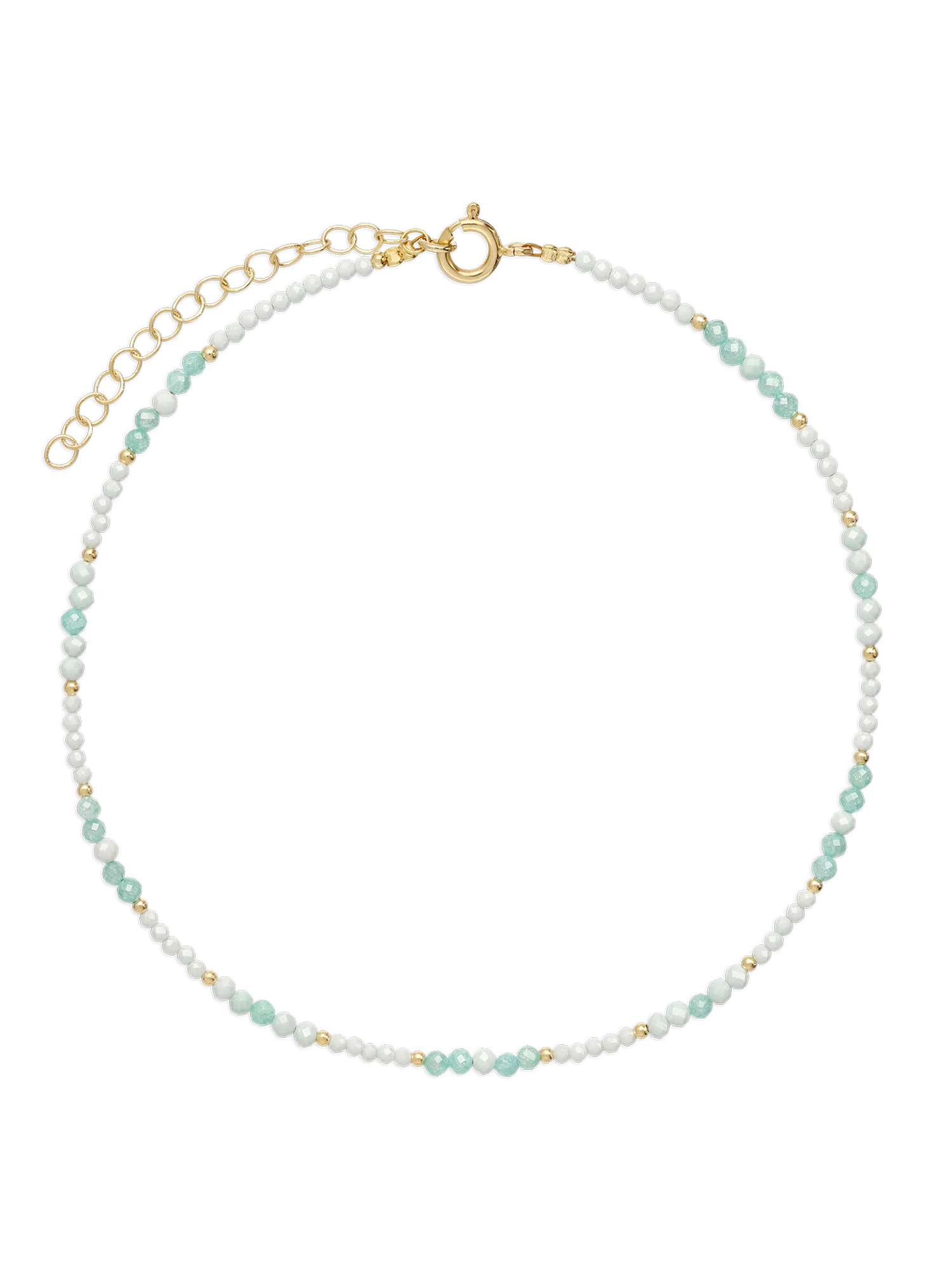 Colar choker banhado a ouro com zircónia verde