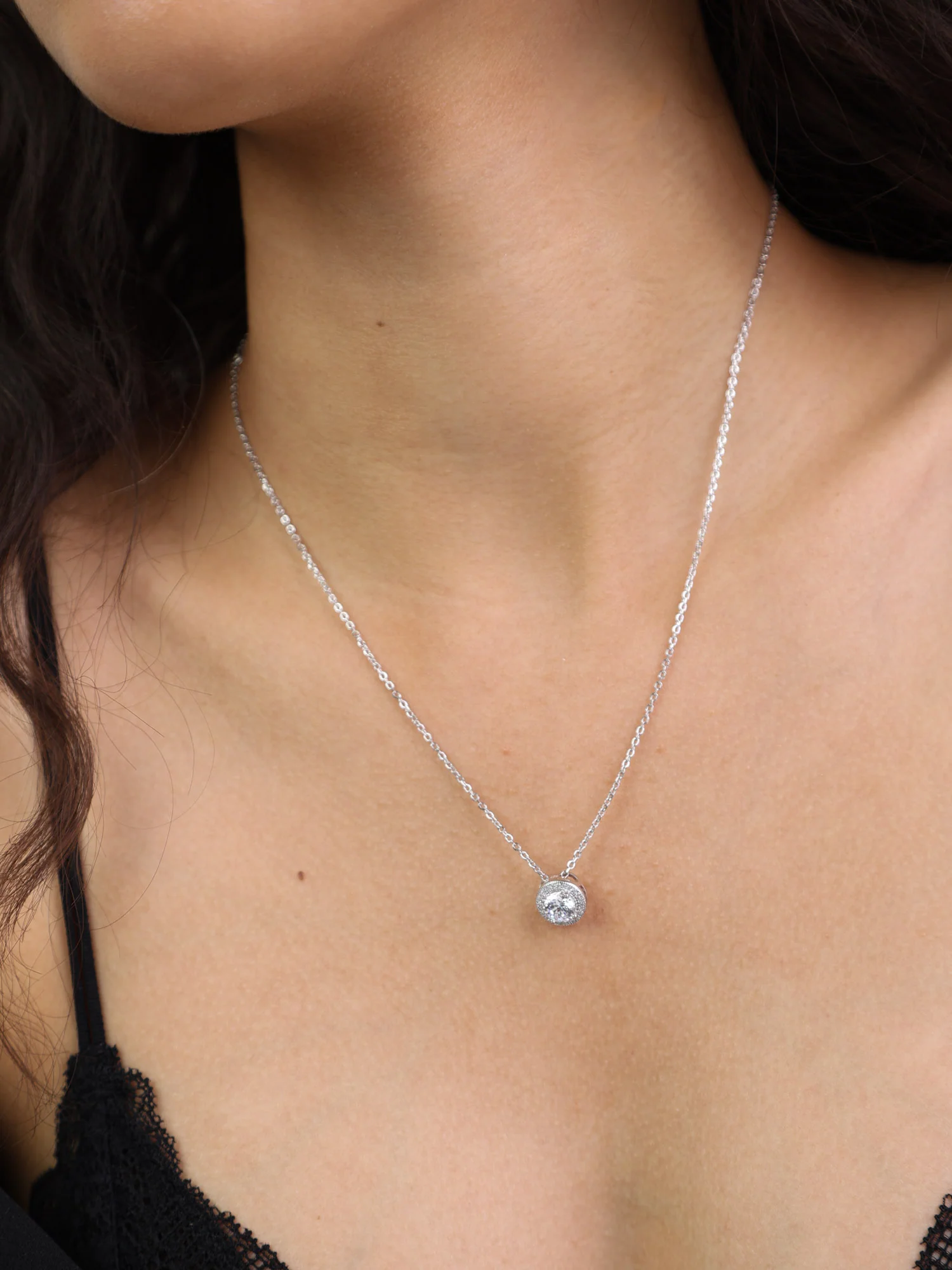 Fio com pendente em prata 925 com zircónias - Image 3