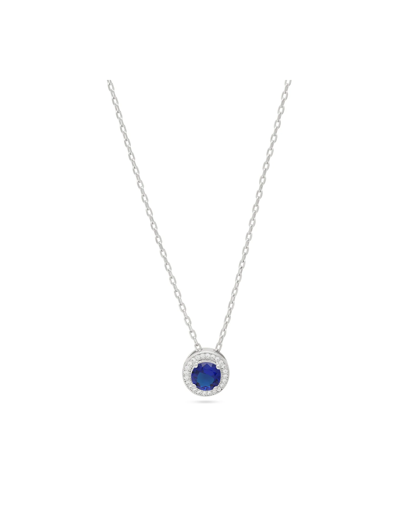 Fio com pendente em prata 925 com zircónia azul