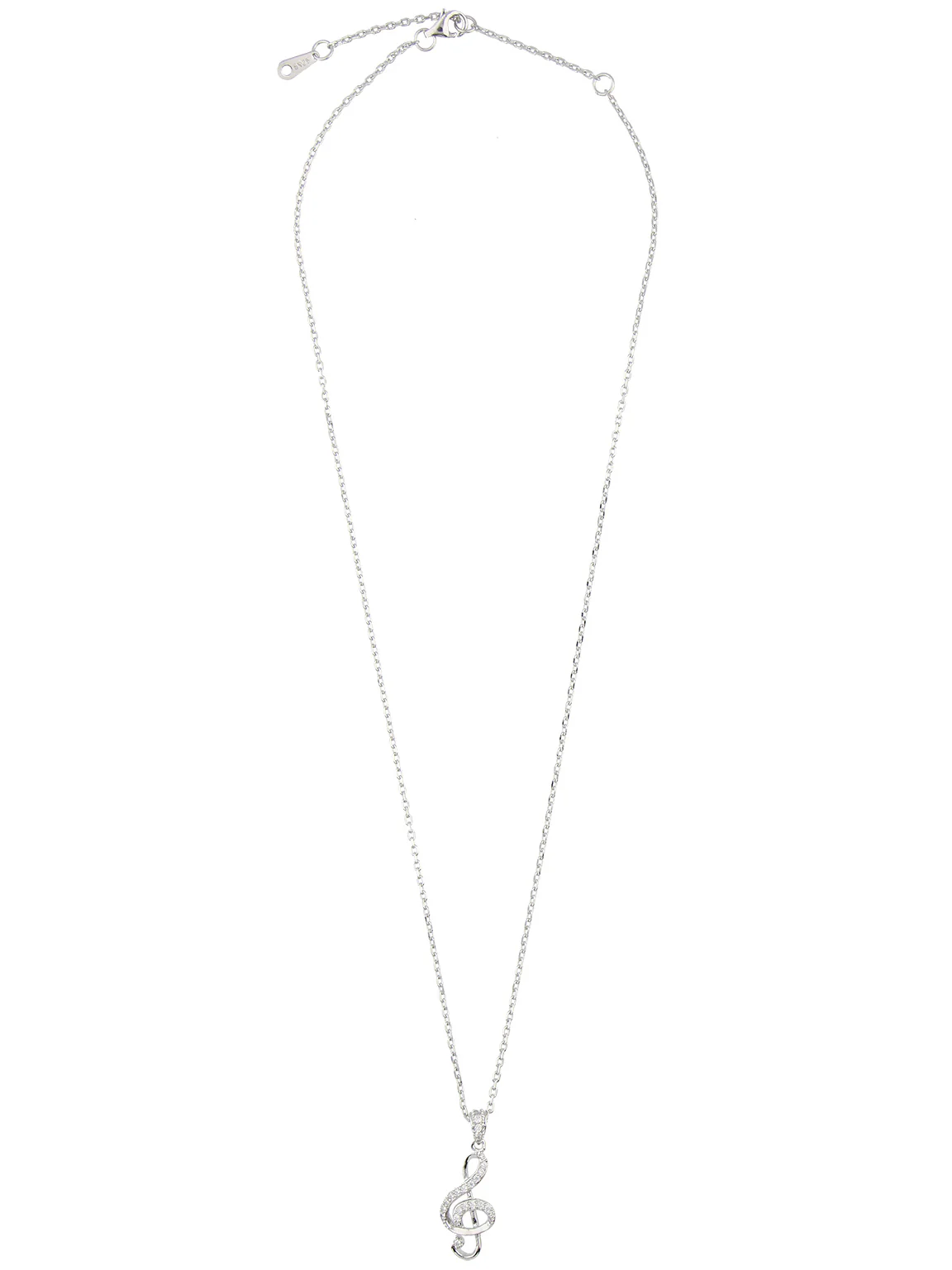 Fio com pendente clave de sol em prata 925 com zircónias - Image 2