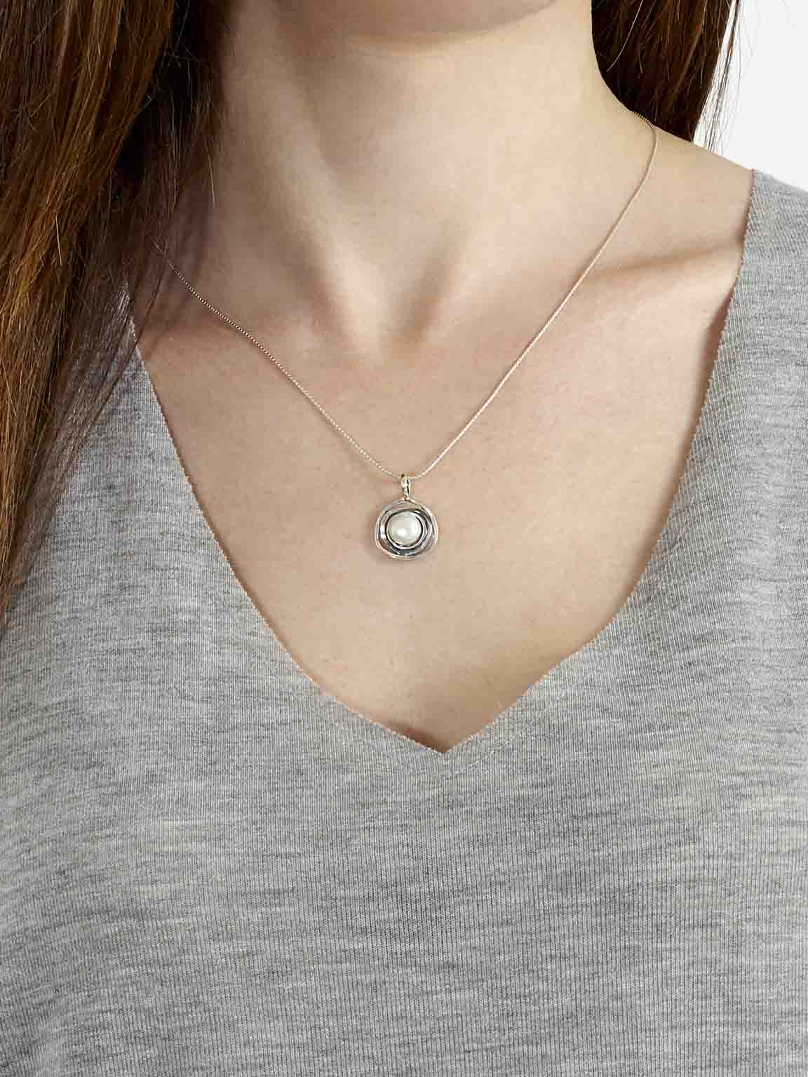 Fio com pendente em prata 925 com pérola - Image 3