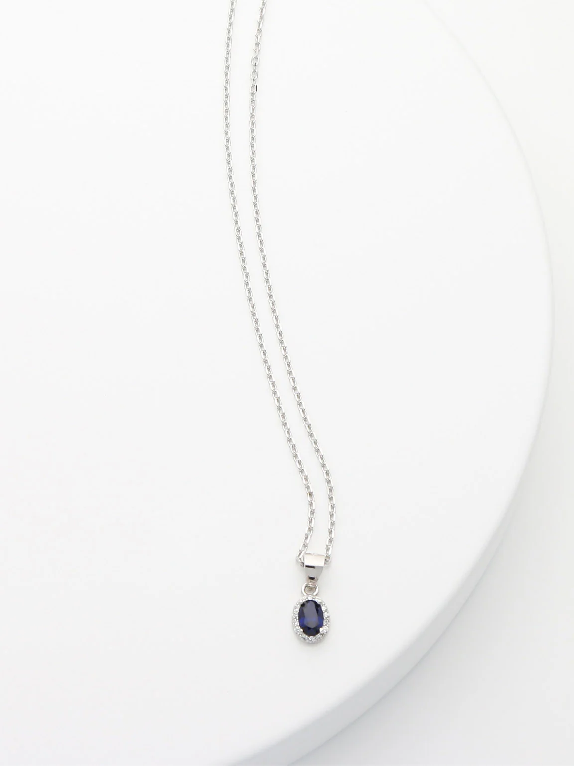 Fio com pendente em prata 925 com zircónias azul - Image 2