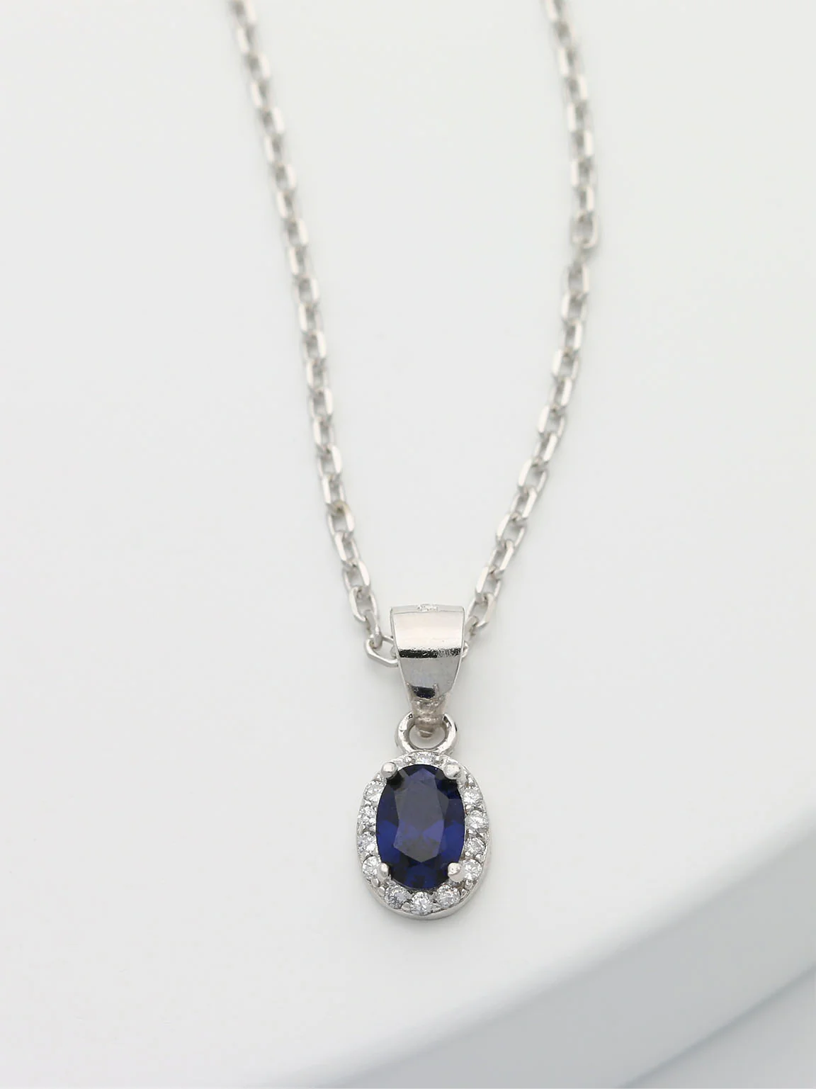 Fio com pendente em prata 925 com zircónias azul - Image 4