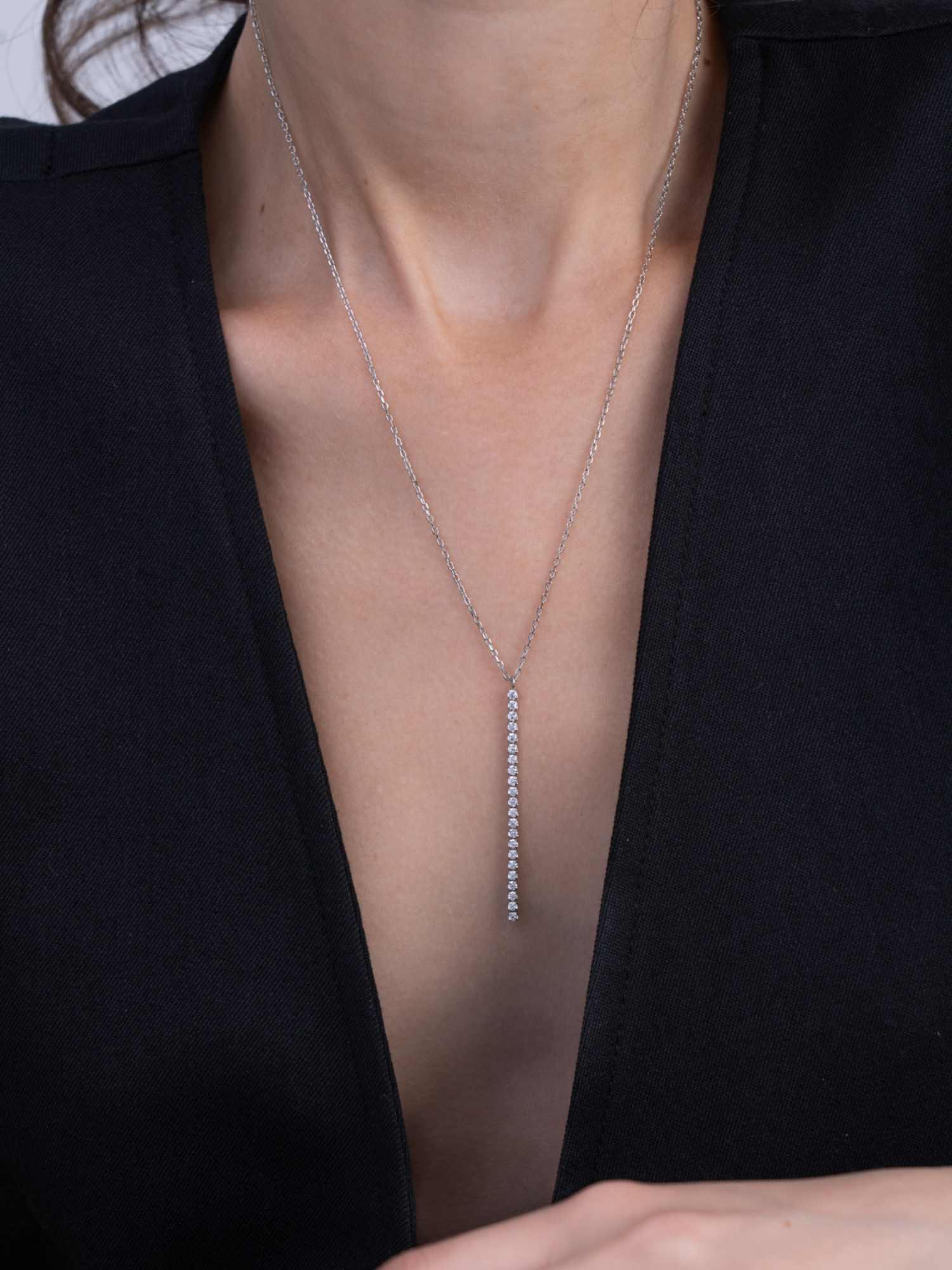 Fio com pendente em prata 925 com zircónia - Image 2