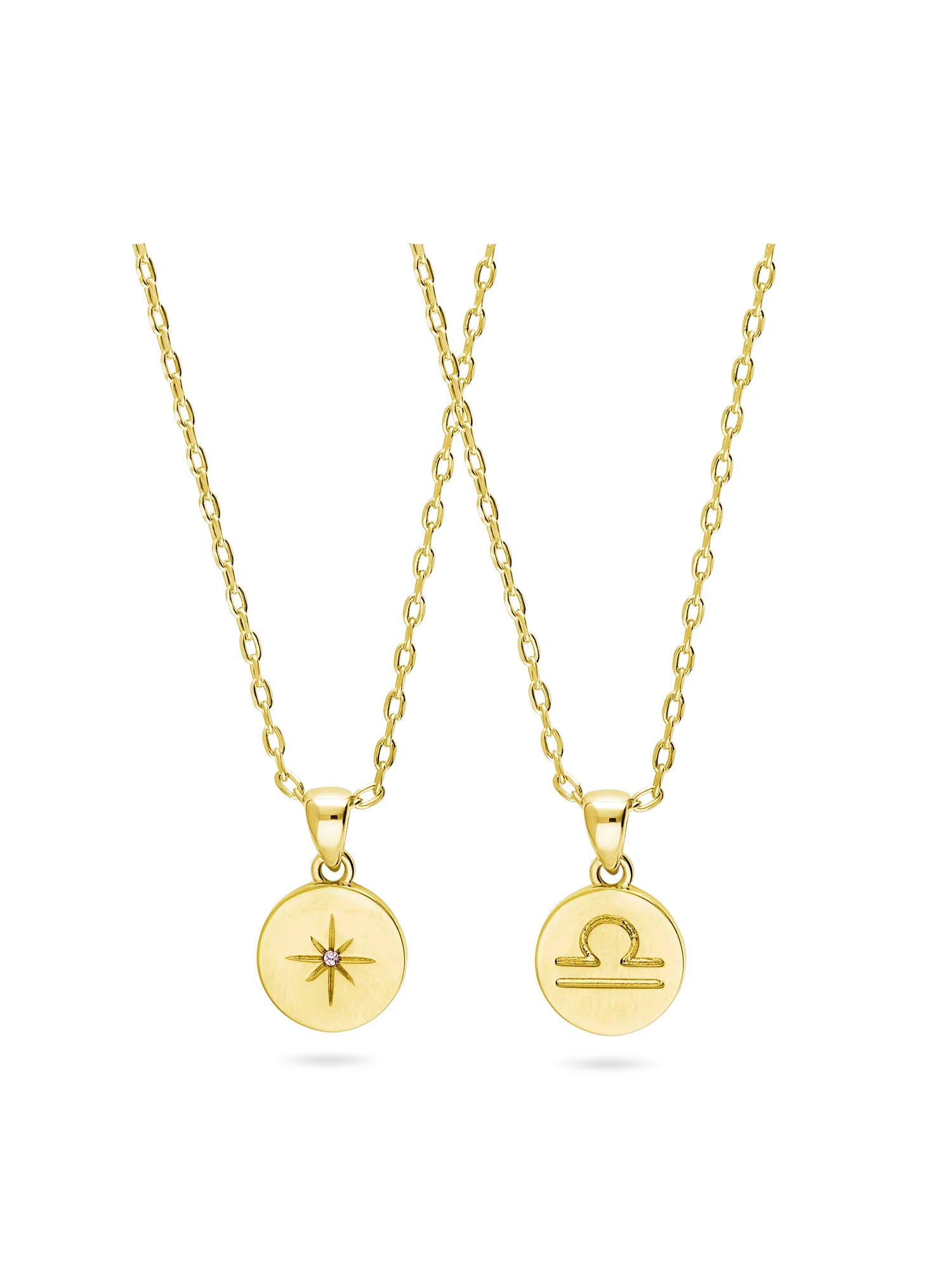 Fio com pendente do signo Balança banhado a ouro