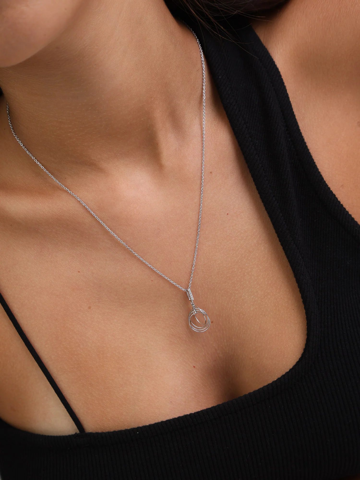 Fio com pendente em prata 925 com zircónia - Image 2