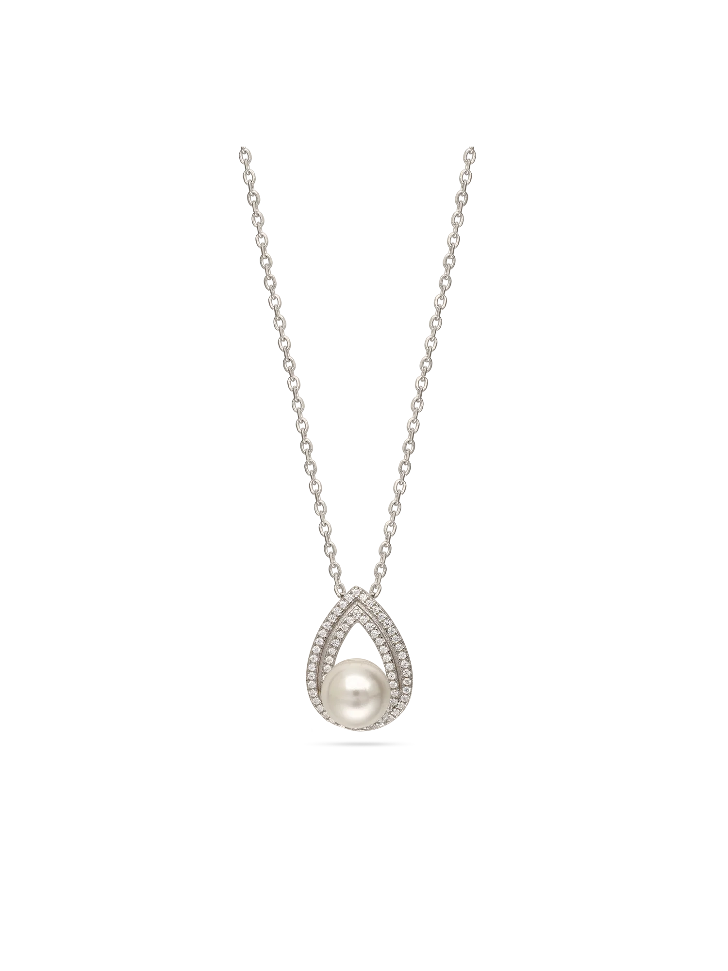 Fio com pendente lágrima em prata 925 com zircónias, esmalte e swarovski