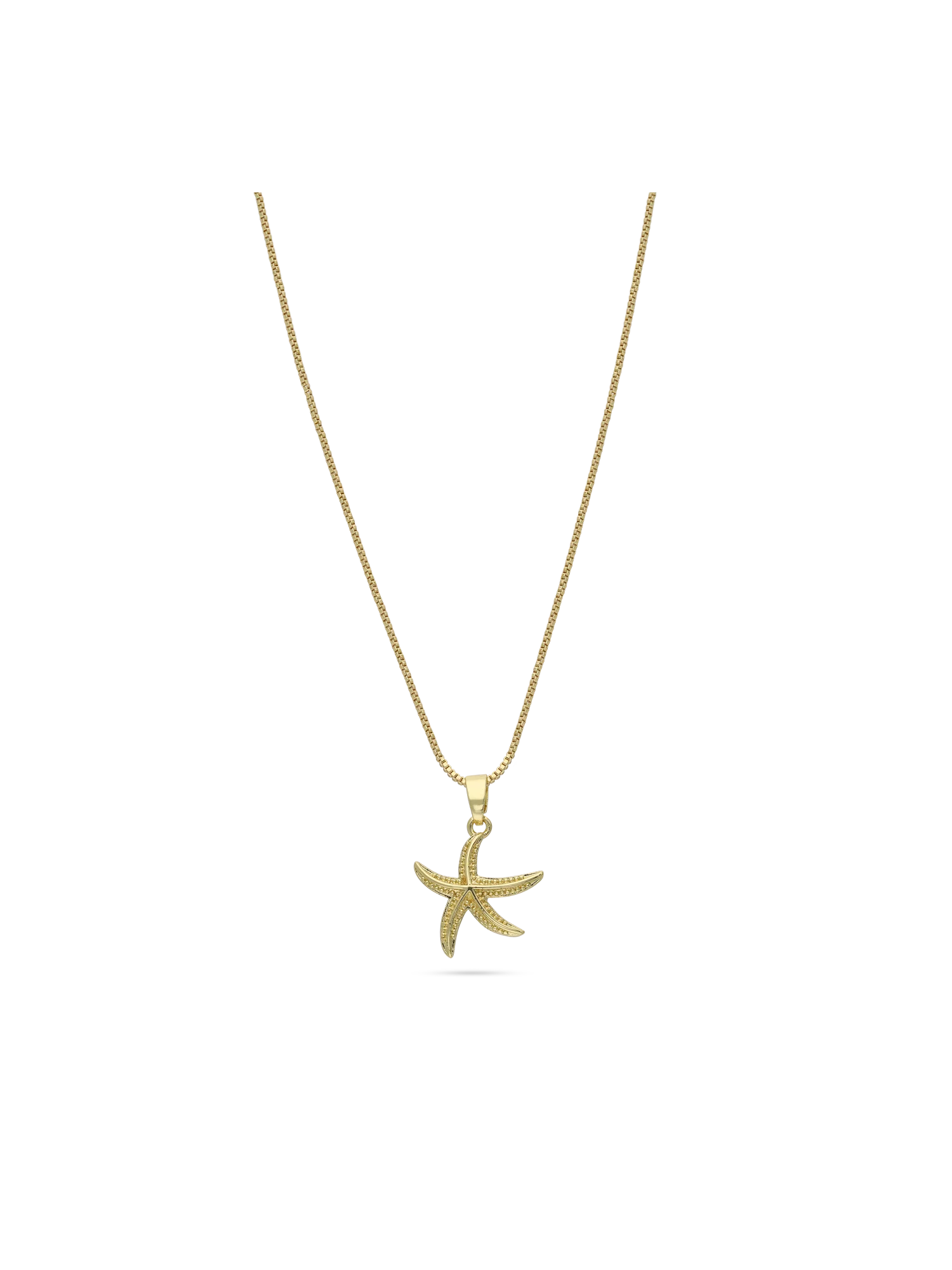 Fio com pendente estrela do mar banhado a ouro