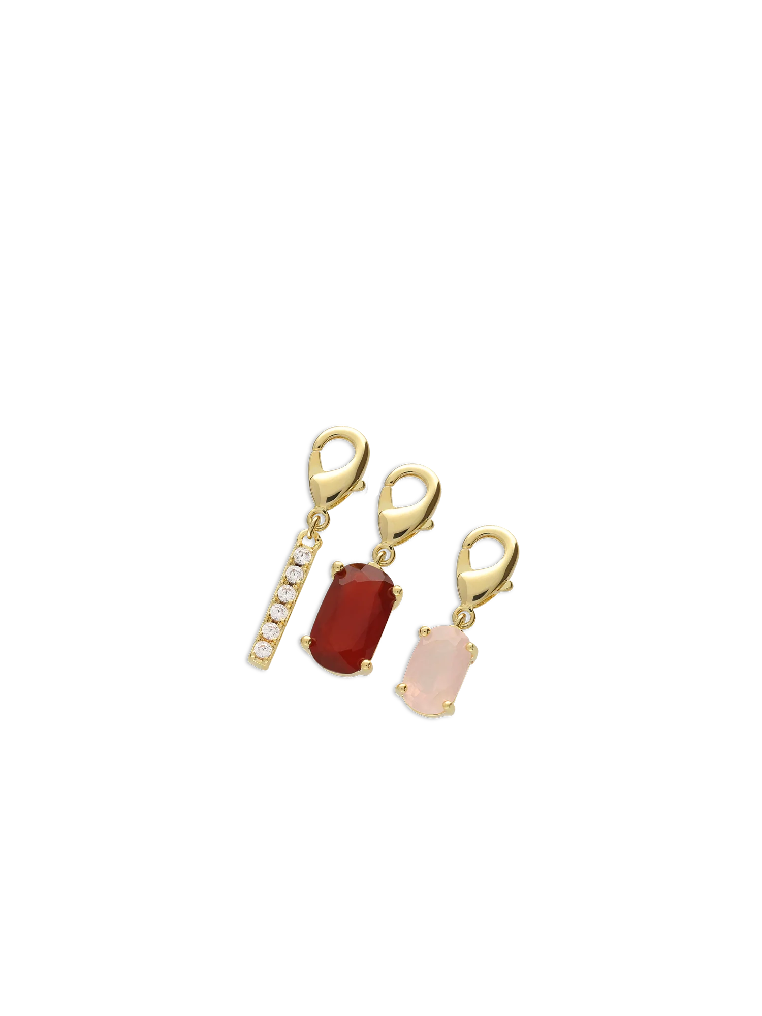 Fio com pendente banhado a ouro com zircónia, ágata e pedra de lua - Image 2