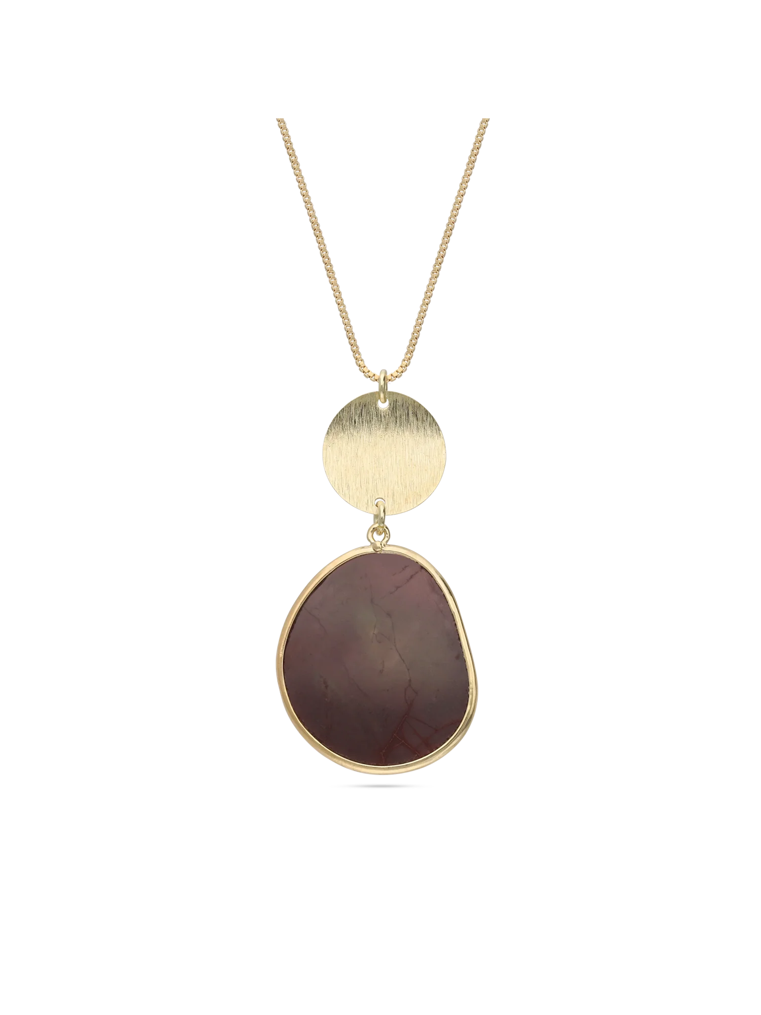 Fio com pendente banhado a ouro com pedra ockiite