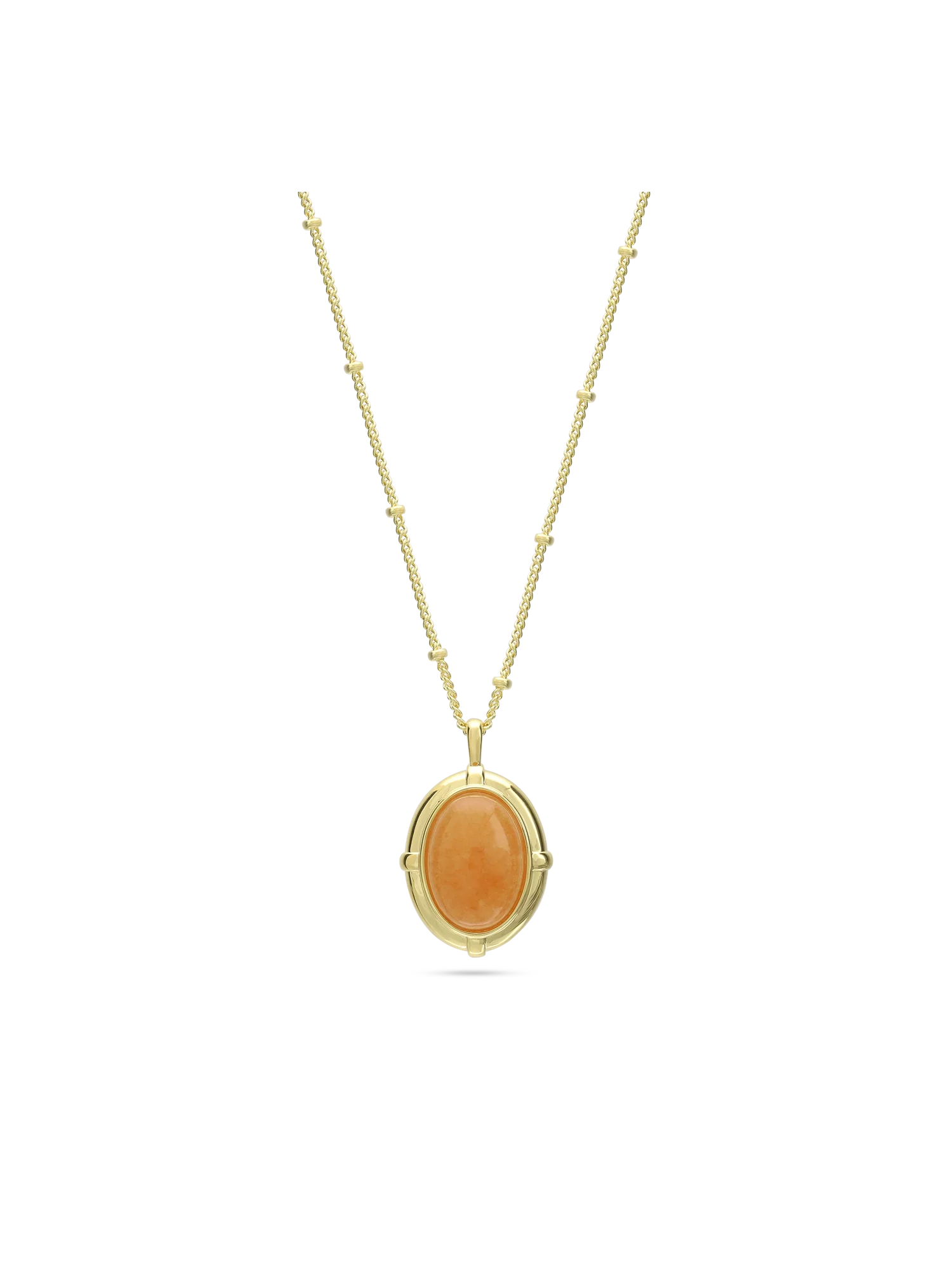 Fio com pendente vintage banhado a ouro com aventurina laranja