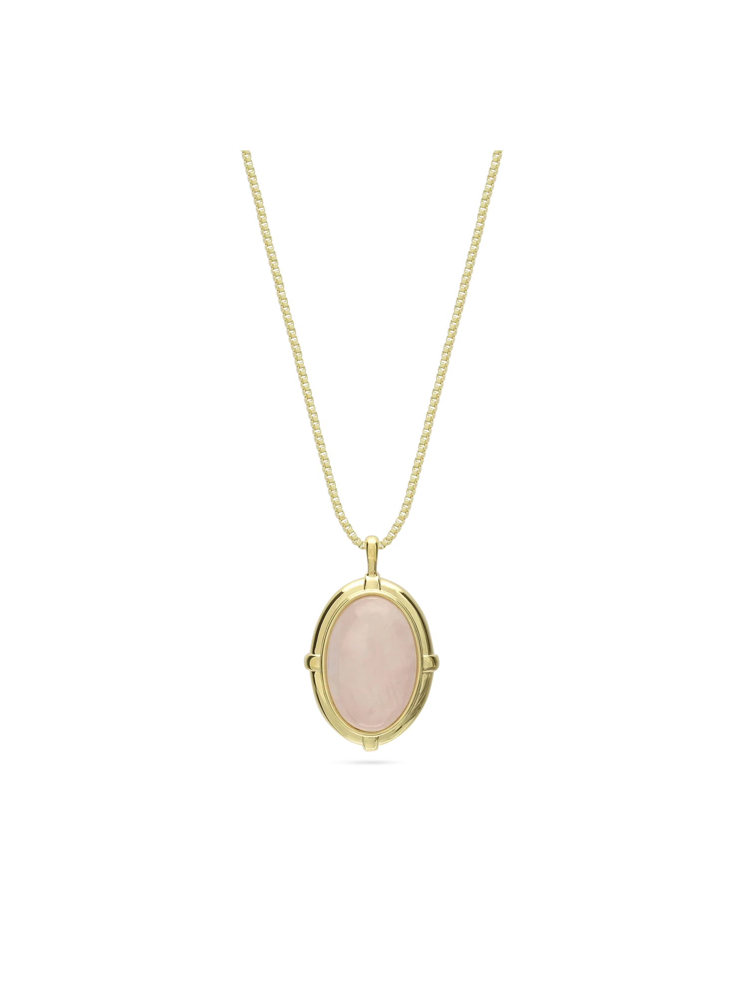 Fio com pendente vintage banhado a ouro com quartzo rosa