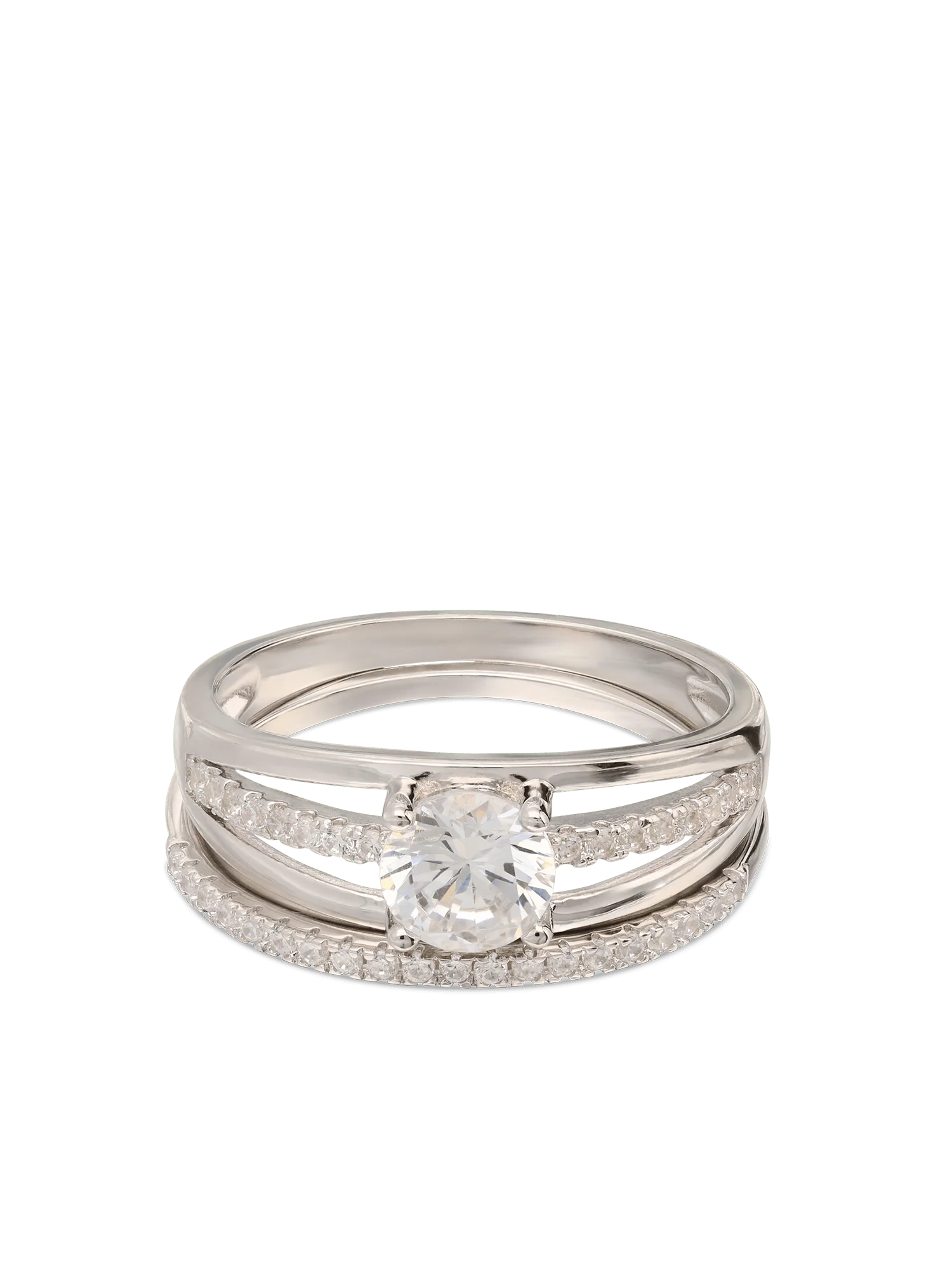 Anel duplo em prata 925 com zircónias - Image 5