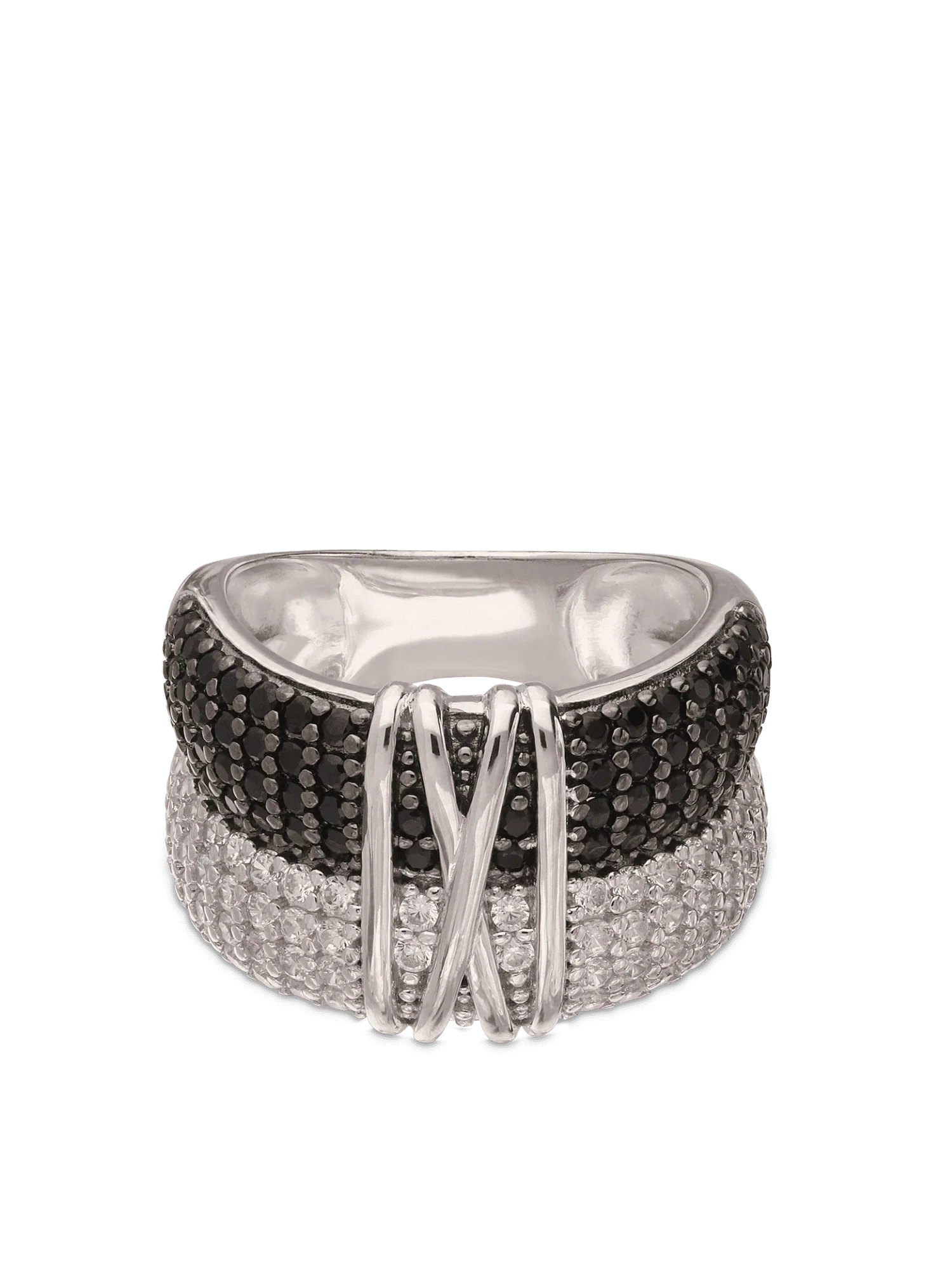 Anel em prata 925 com zircónia preta - Image 2