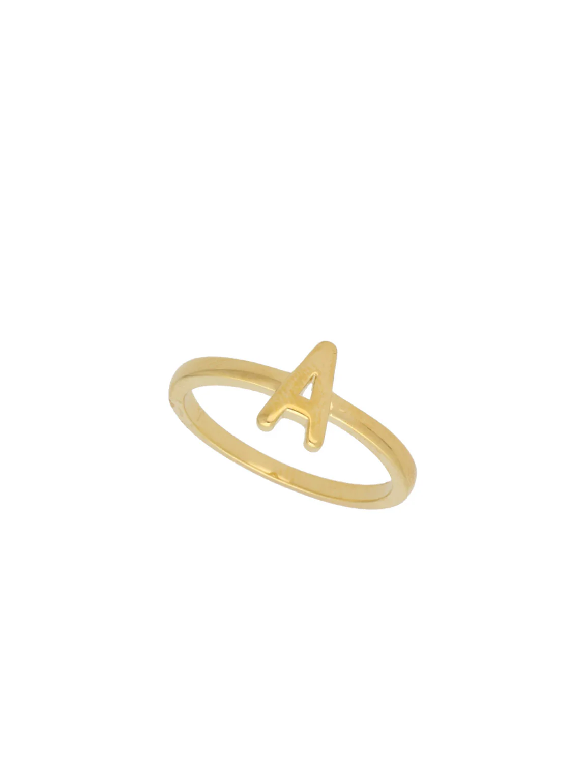Anel "A" banhado a ouro