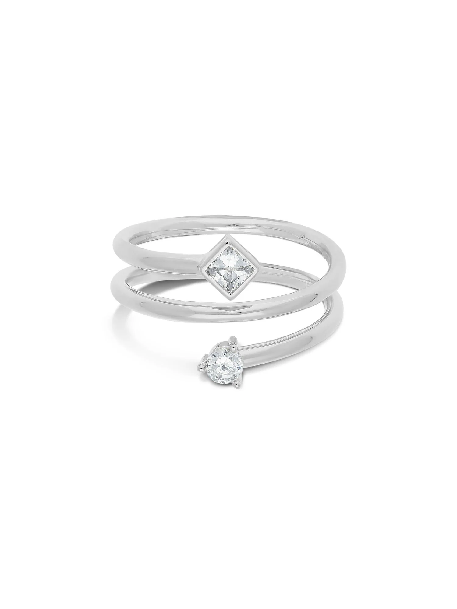 Anel em prata 925 com zircónias - Image 2