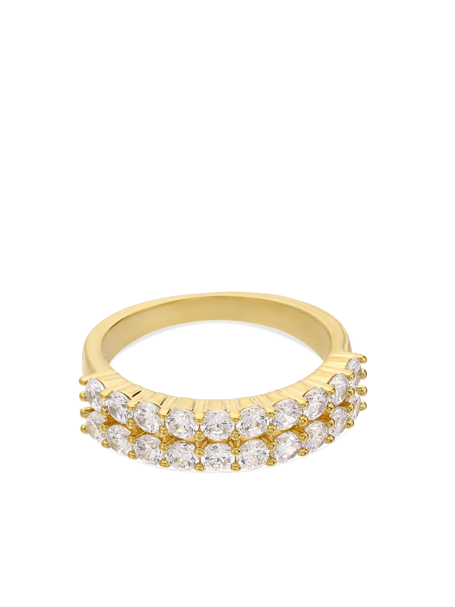 Anel banhado a ouro com zircónias - Image 2