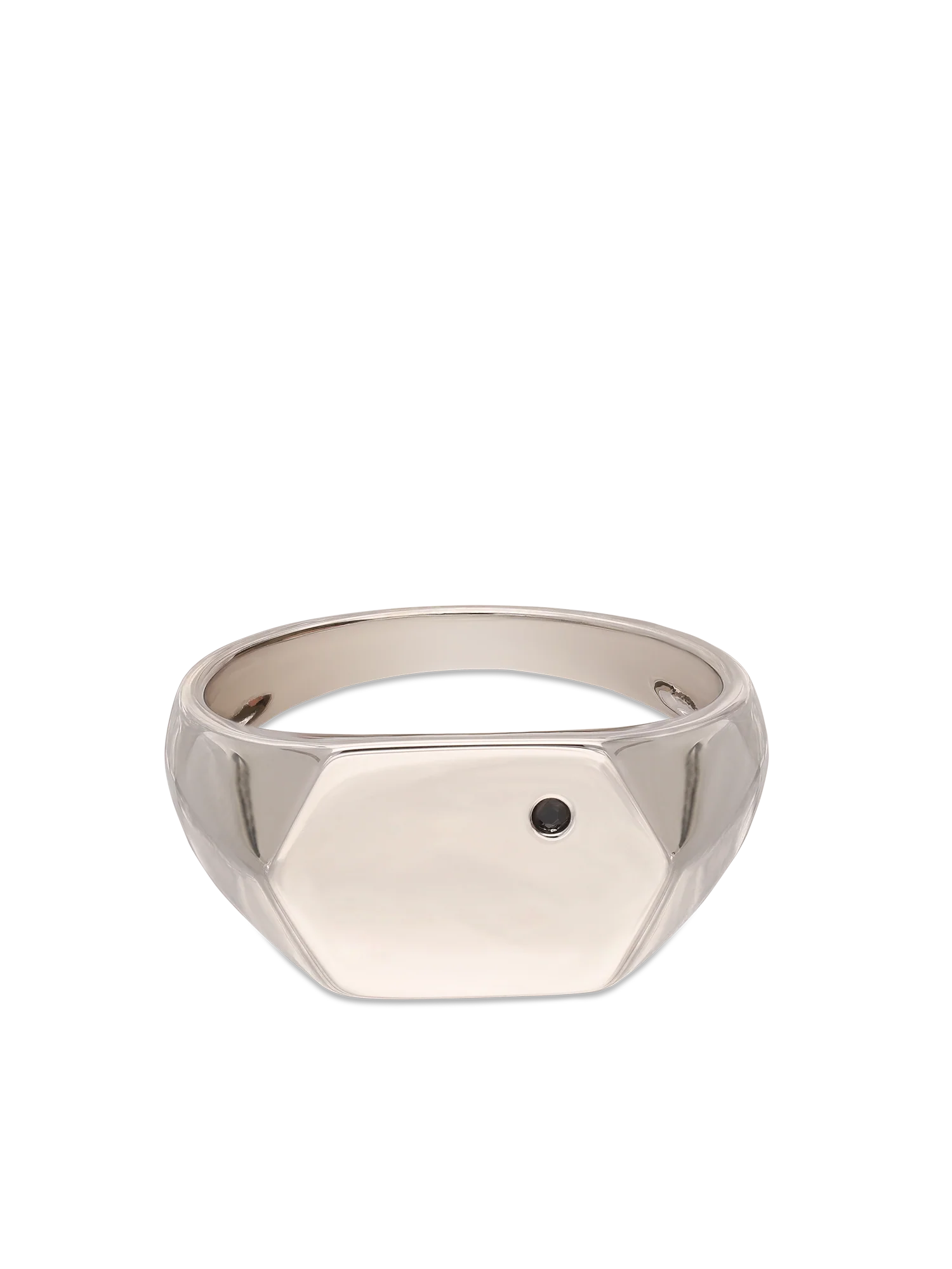Anel masculino em prata 925 com zircónia preta - Image 2