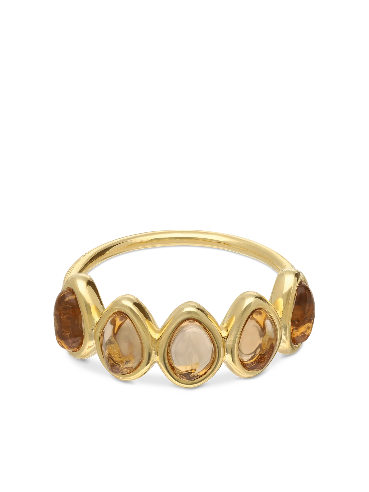 Anel banhado a ouro com cristais castanhos - Image 2