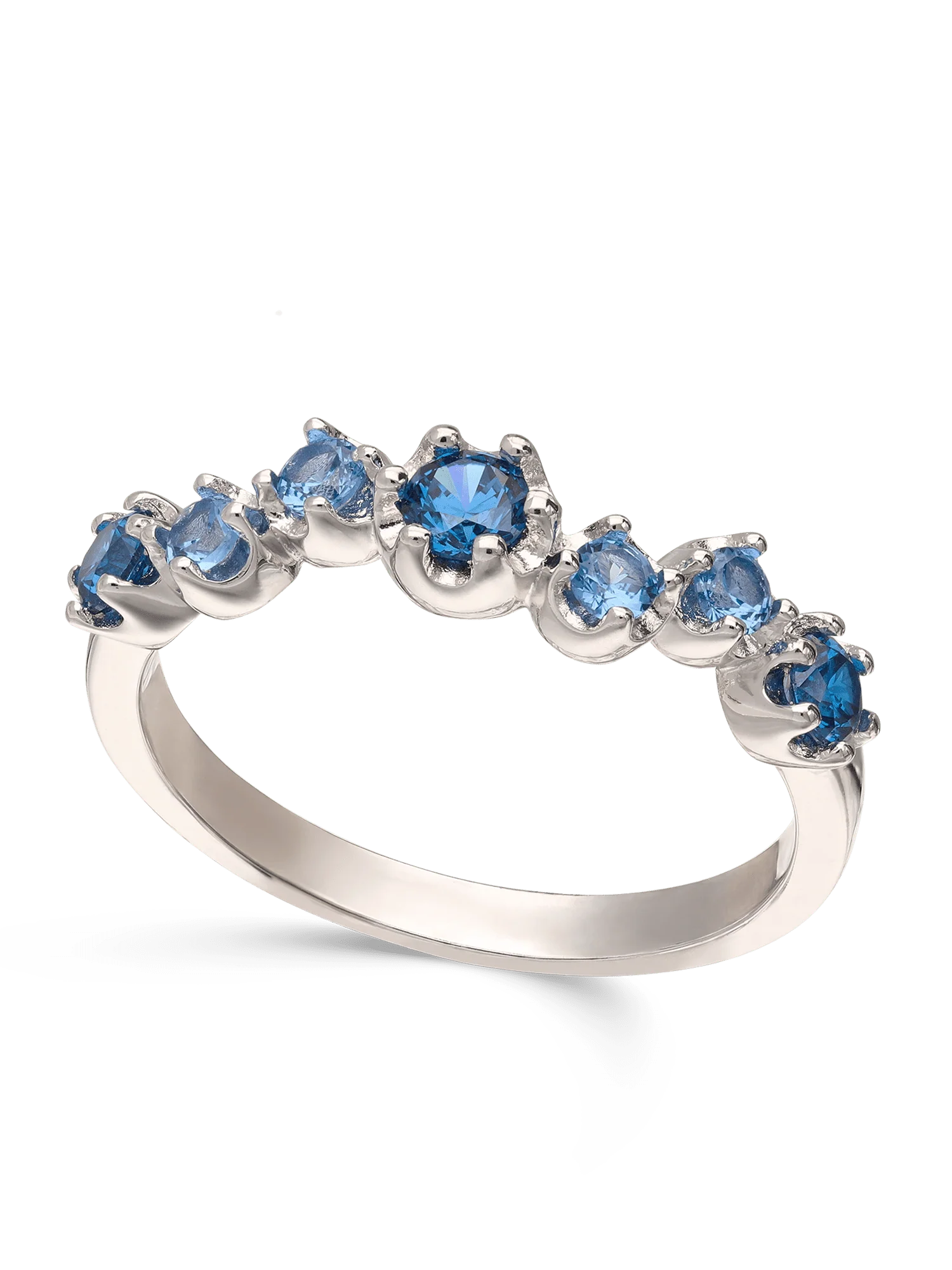 Anel em prata 925 com zircónia azul