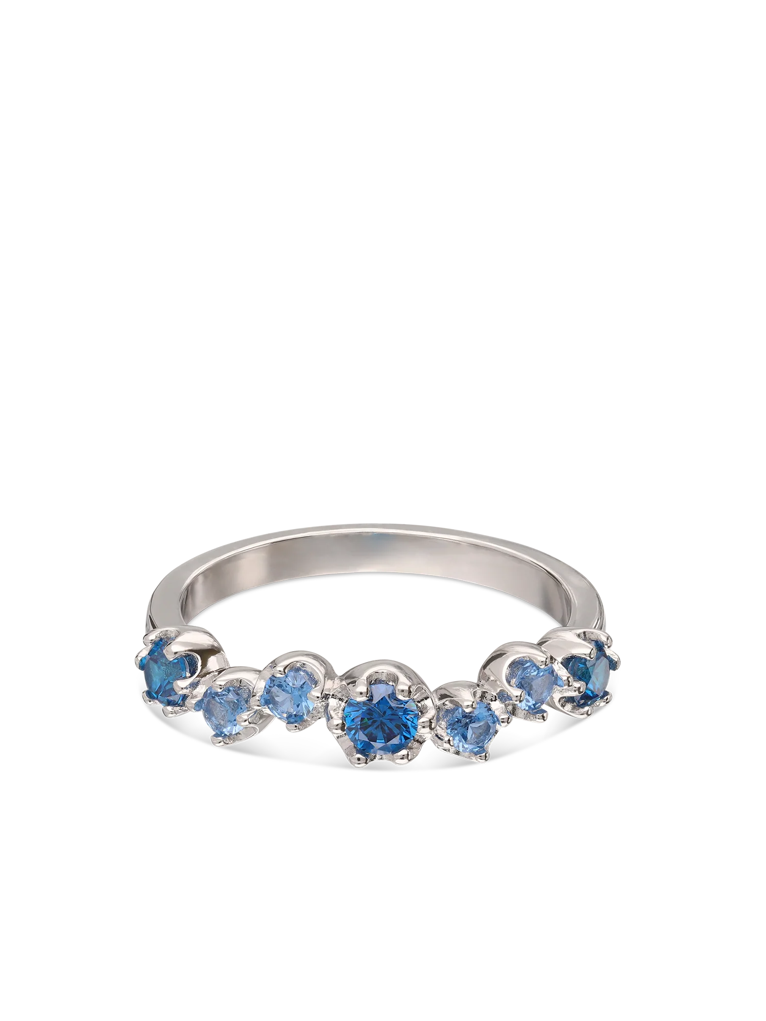 Anel em prata 925 com zircónia azul - Image 2