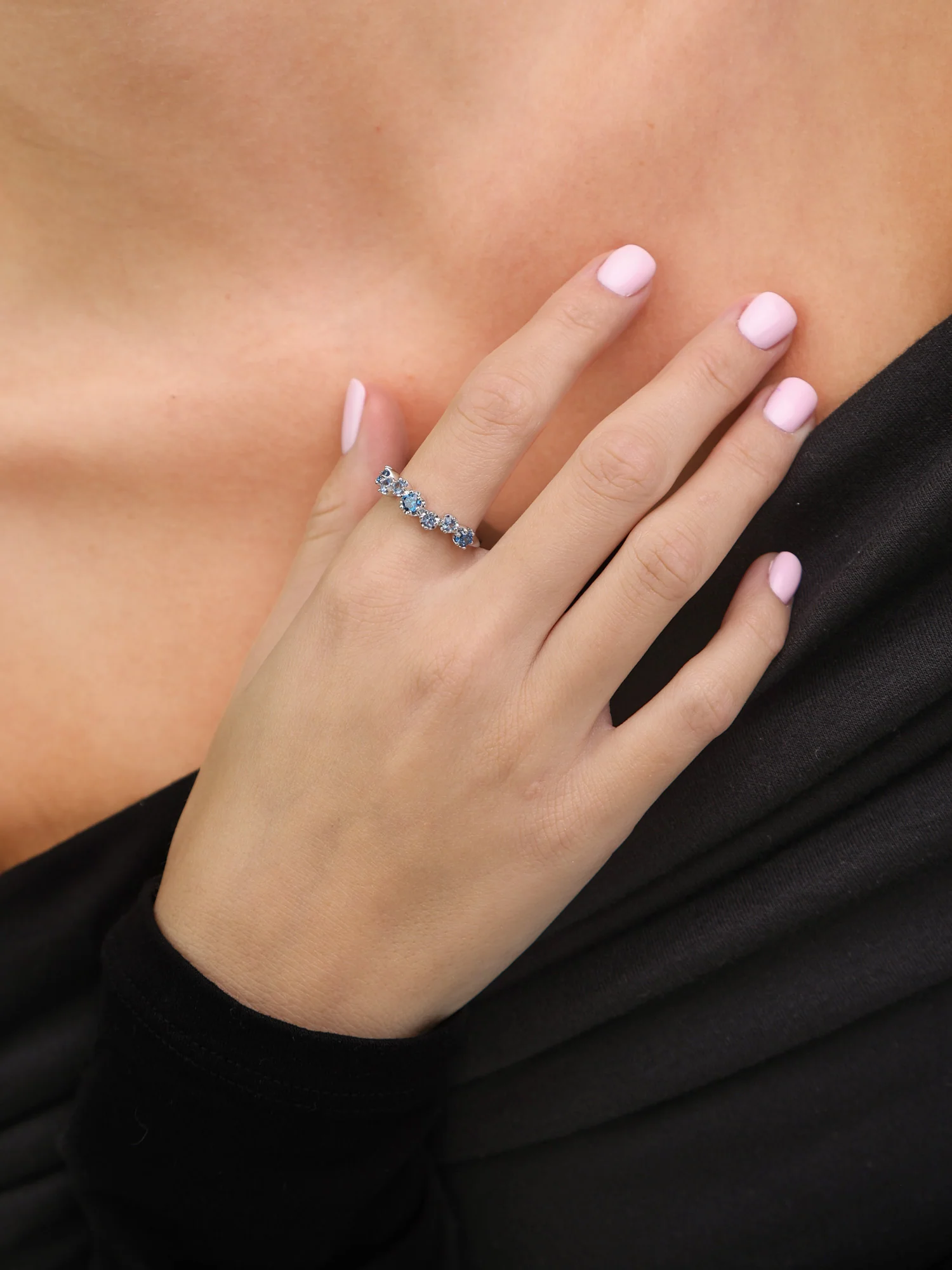 Anel em prata 925 com zircónia azul - Image 3