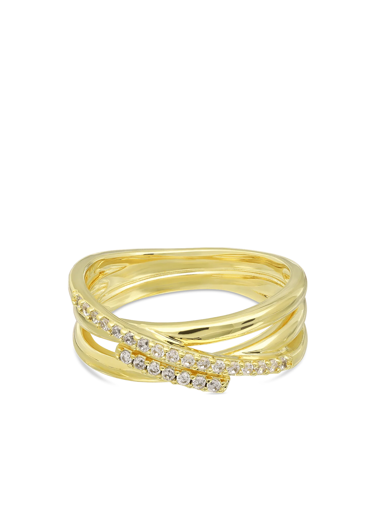 Anel banhado a ouro com zircónia - Image 2