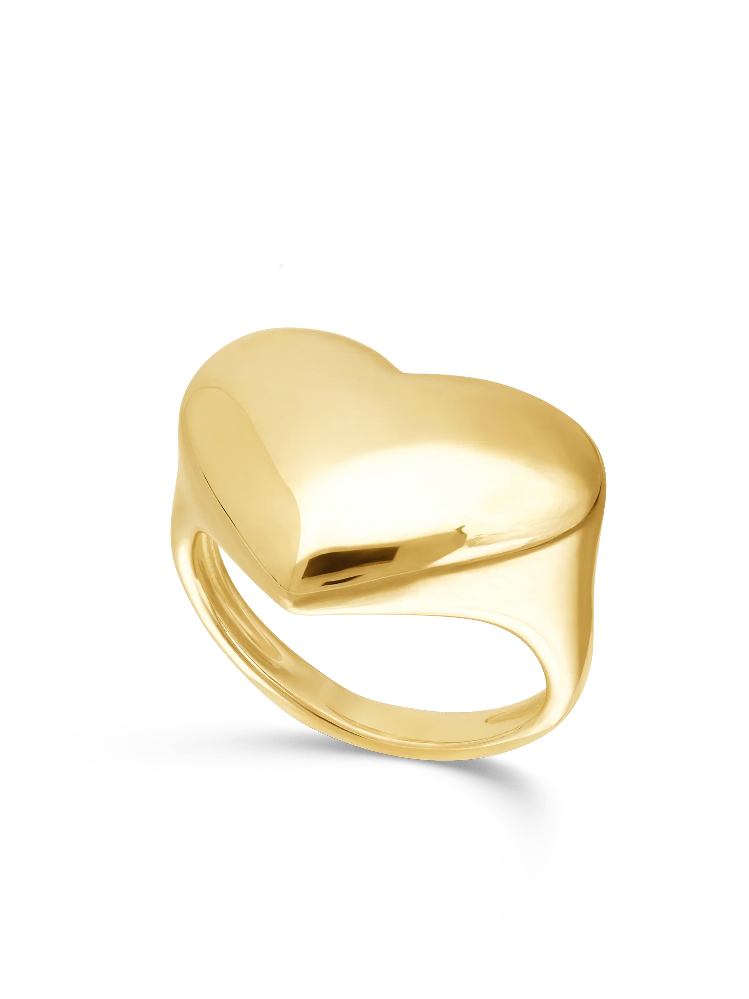 Anel coração banhado a ouro
