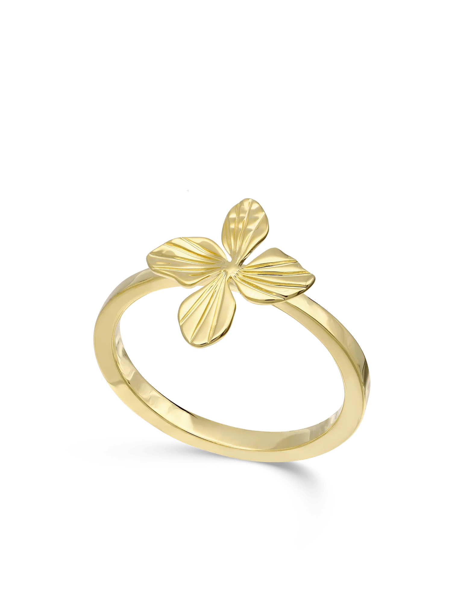 Anel flor banhado a ouro