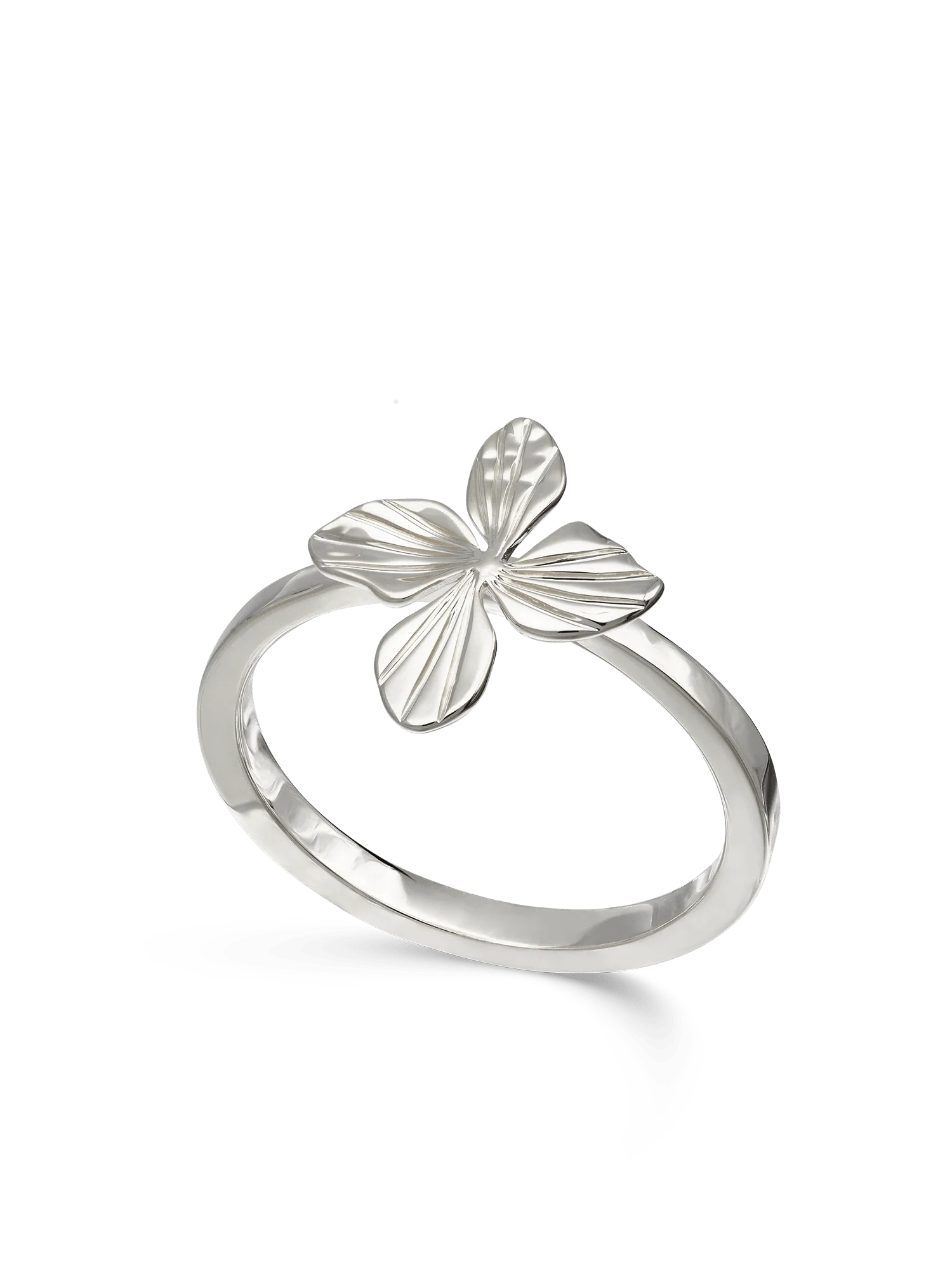 Anel flor em prata 925