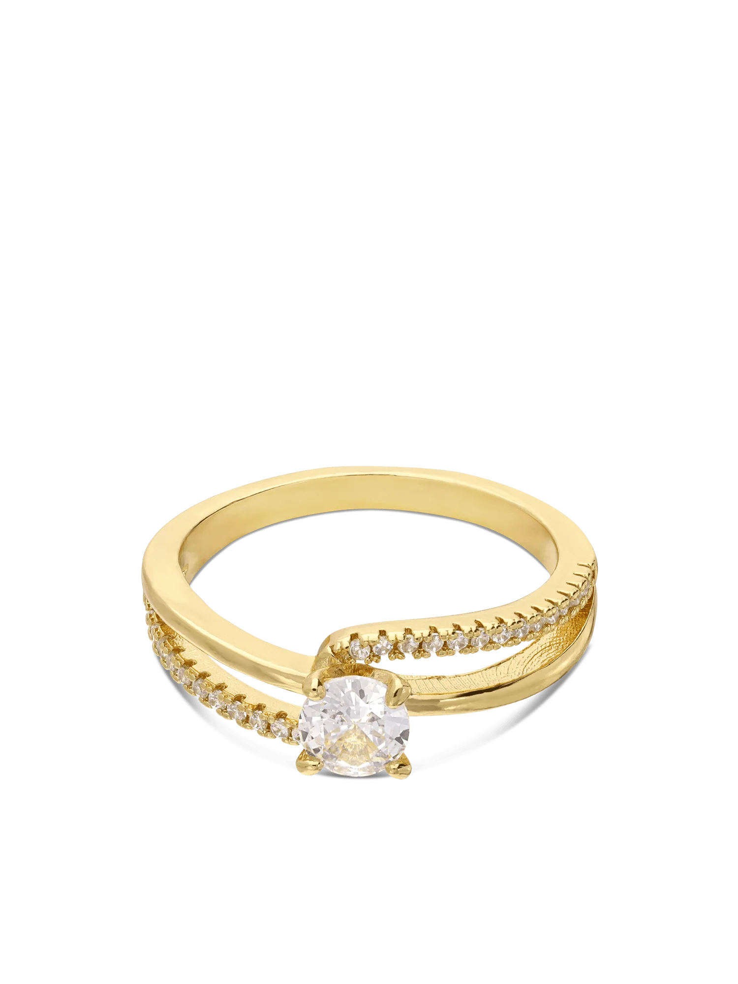 Anel banhado a ouro com zircónias - Image 2