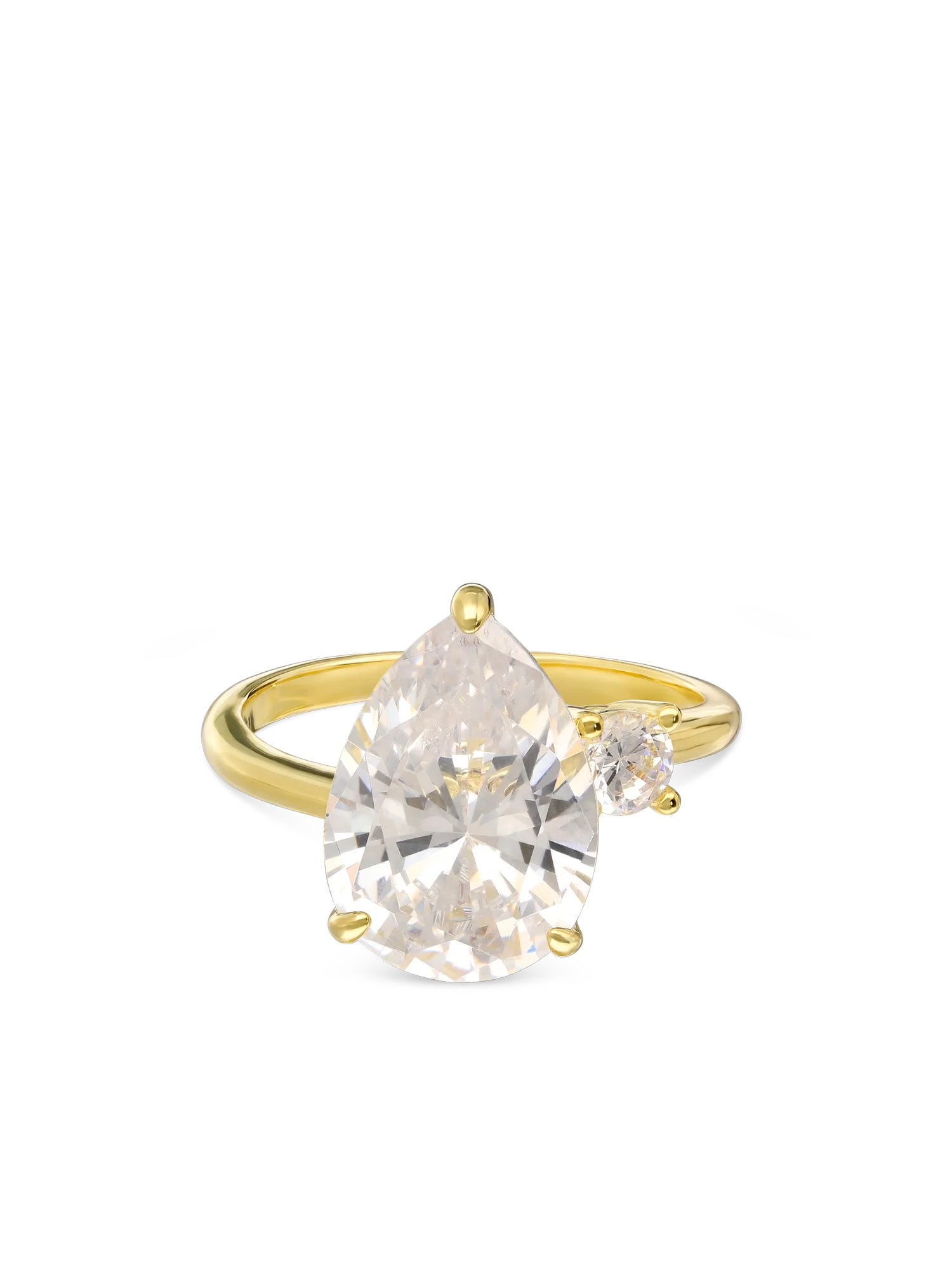 Anel banhado a ouro com zircónia - Image 2