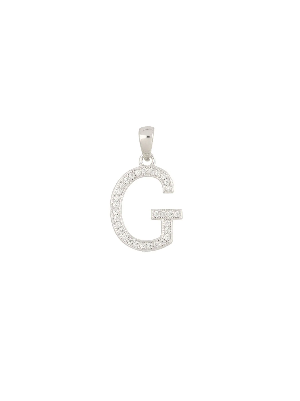 Pingente "G" em prata 925 com zircónia